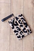 Fluffy Sherpa Leopard Print Wristlet – Chic Faux Fur Clutch Bag - Bella Blossom Boutique