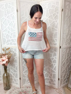 Freedom Patriotic Sequin American Flag Crochet Tank Top - Bella Blossom Boutique