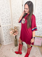 Game Day Glam: Bedazzled Sequin Football Oversized Top - Bella Blossom Boutique