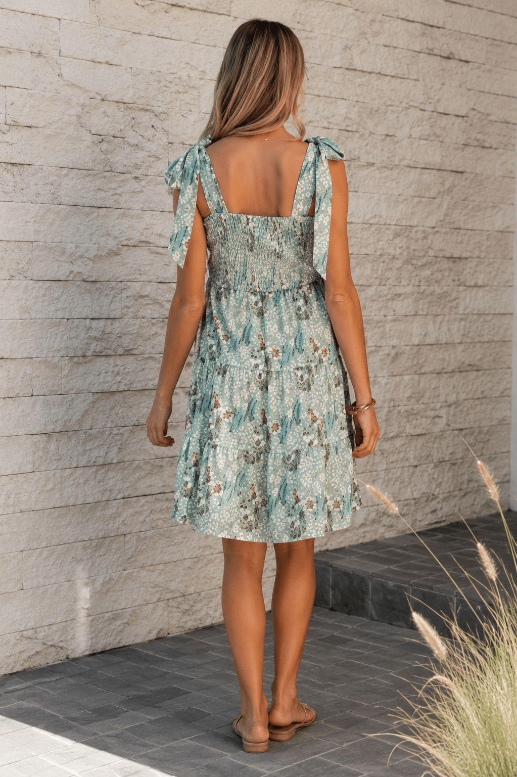Garden Party Floral Smocked Tiered Sundress - Bella Blossom Boutique
