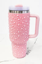 Glam Pearl Studded 40 oz Insulated Tumbler – Elegant Stainless Steel Travel Mug - Bella Blossom Boutique