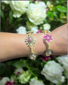 Glamour Girl Handmade Brass & Rhinestone Statement Bangles - Bella Blossom Boutique