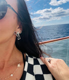 Glimmering Crystal Bow Statement Earrings - Bella Blossom Boutique