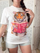 Go Get 'Em Tiger Bookish Rhinestone Graphic Tee - Bella Blossom Boutique