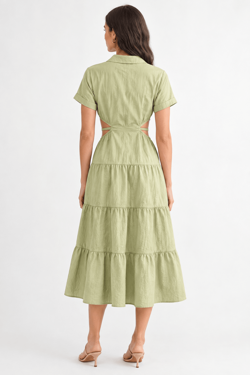 Green Neutral Midi Dress - Bella Blossom Boutique