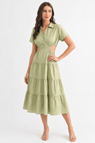 Green Neutral Midi Dress - Bella Blossom Boutique