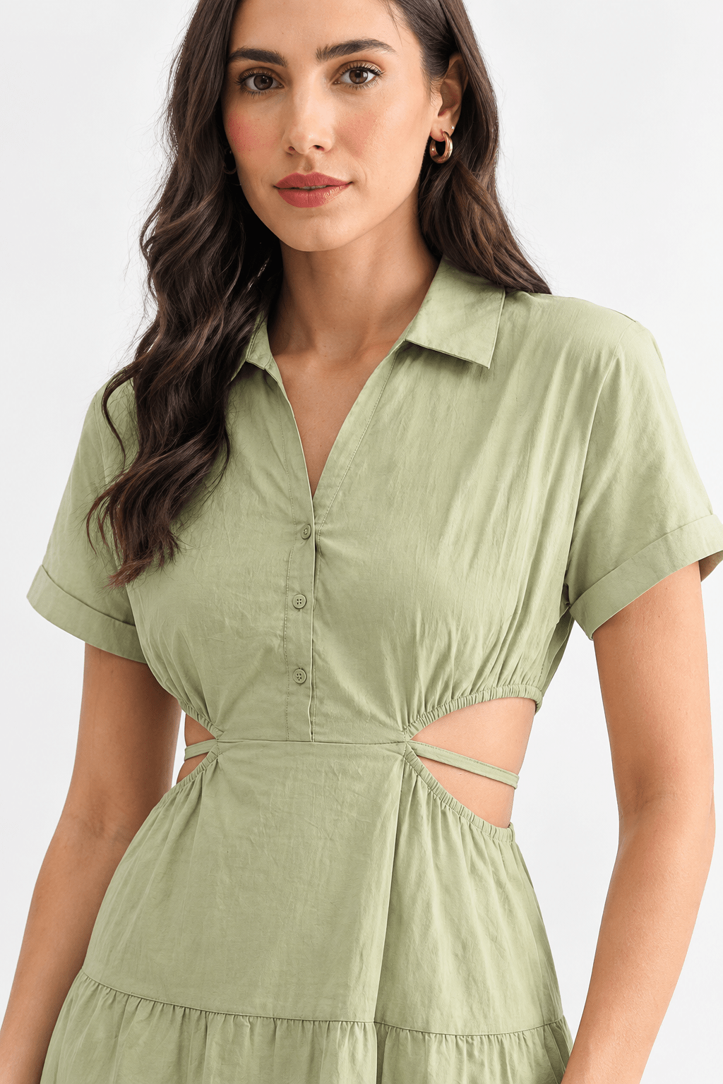 Green Neutral Midi Dress - Bella Blossom Boutique