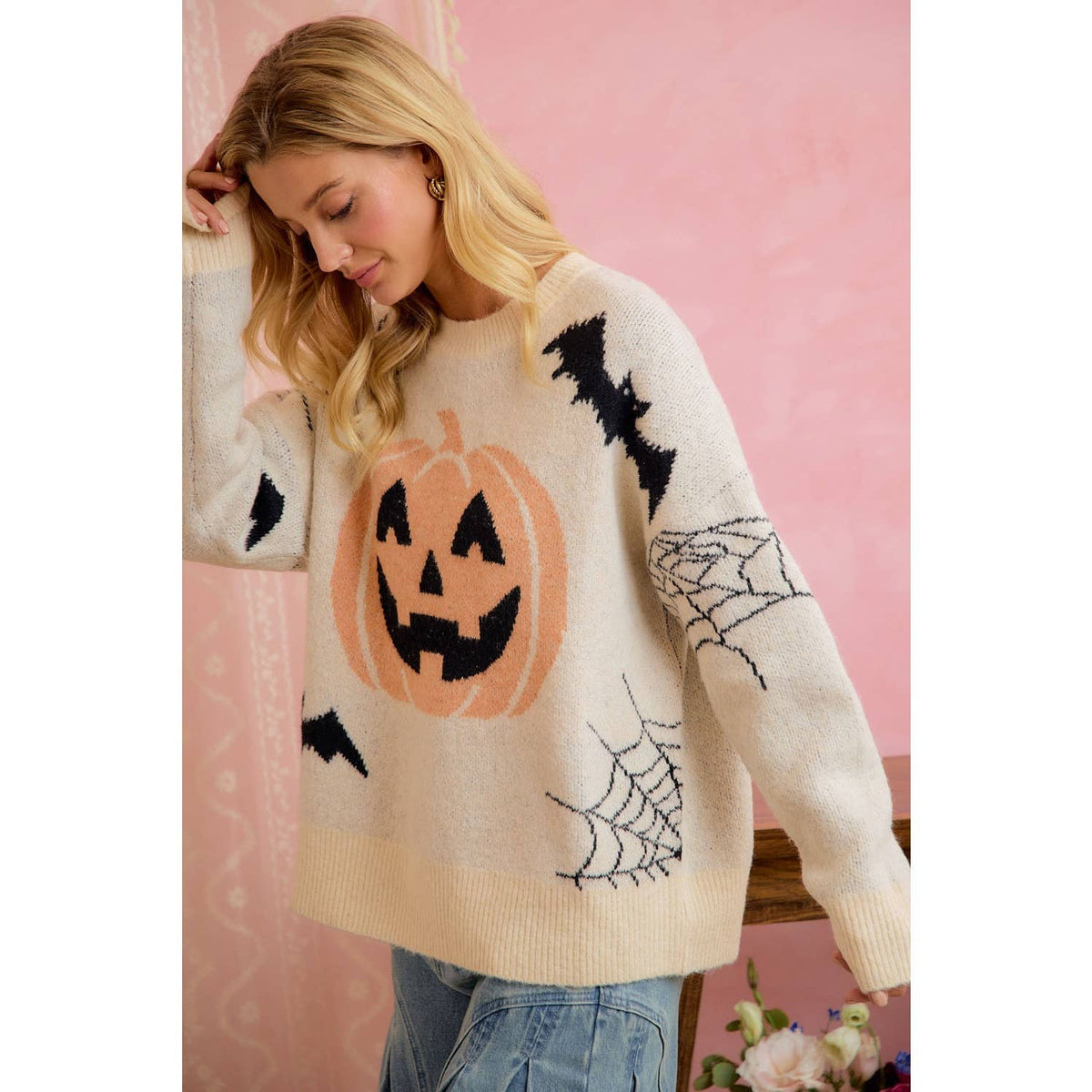 Halloween Knit Sweater- Spooky Season - Bella Blossom Boutique