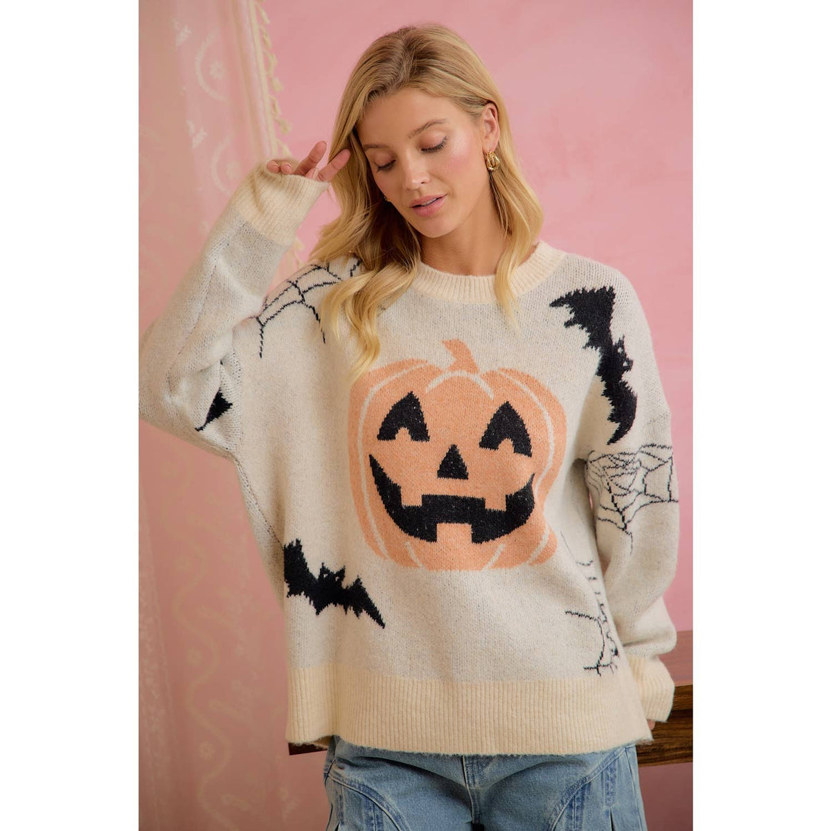 Halloween Knit Sweater- Spooky Season - Bella Blossom Boutique