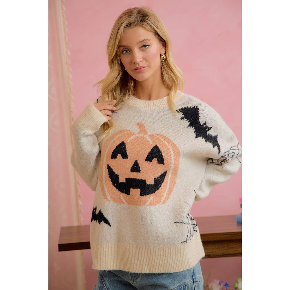 Halloween Knit Sweater- Spooky Season - Bella Blossom Boutique
