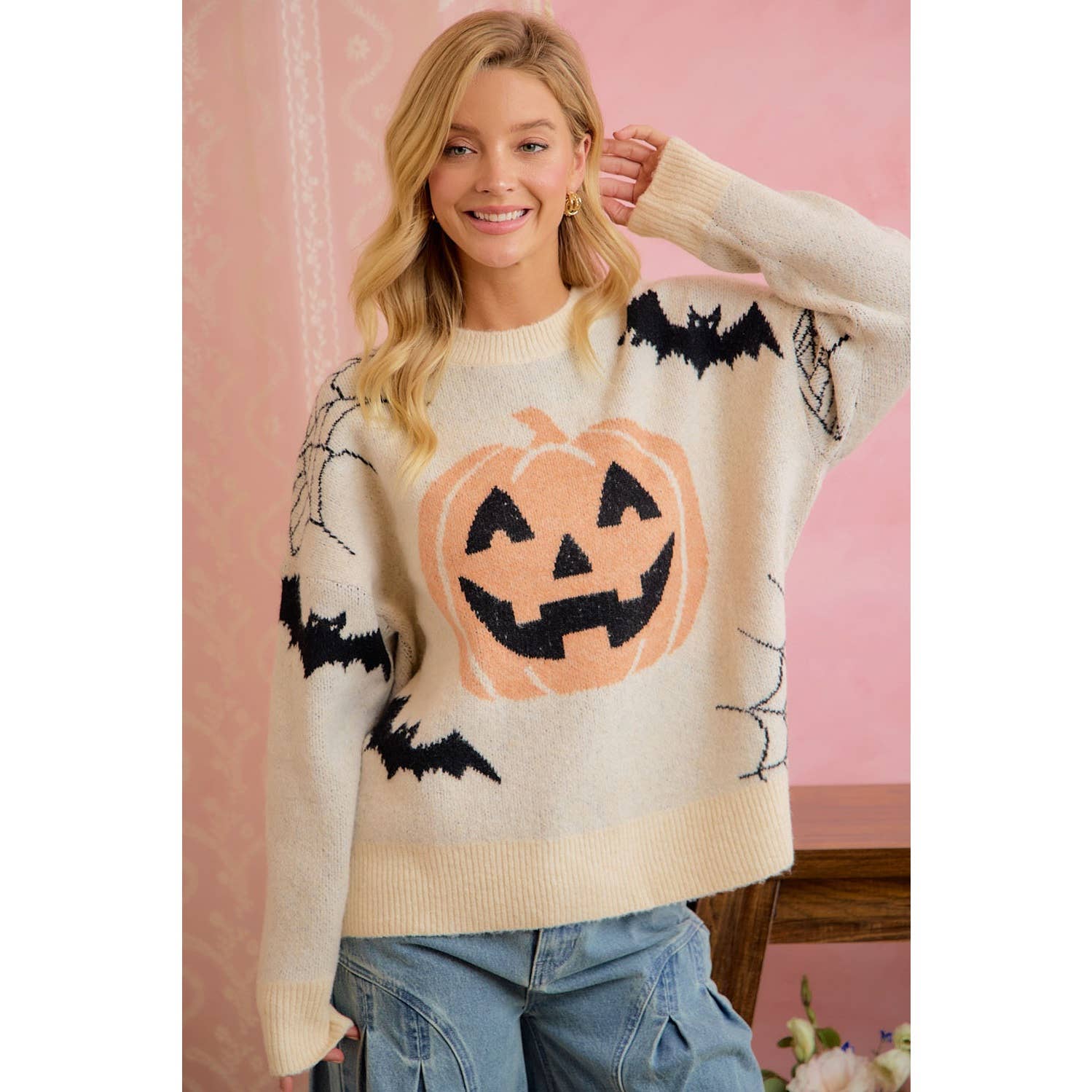 Halloween Knit Sweater- Spooky Season - Bella Blossom Boutique