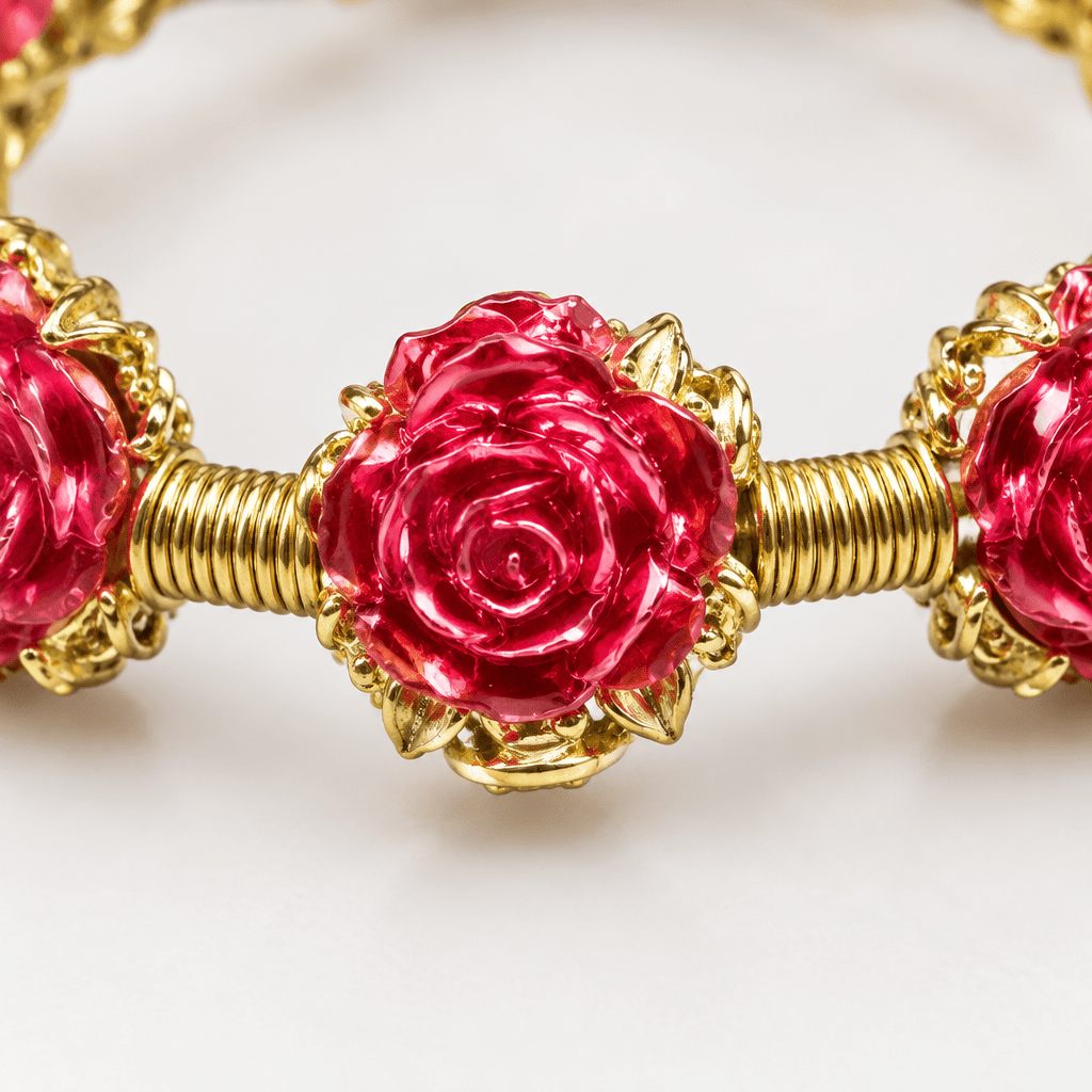 Handcrafted Red Rose Bangle - Bella Blossom Boutique