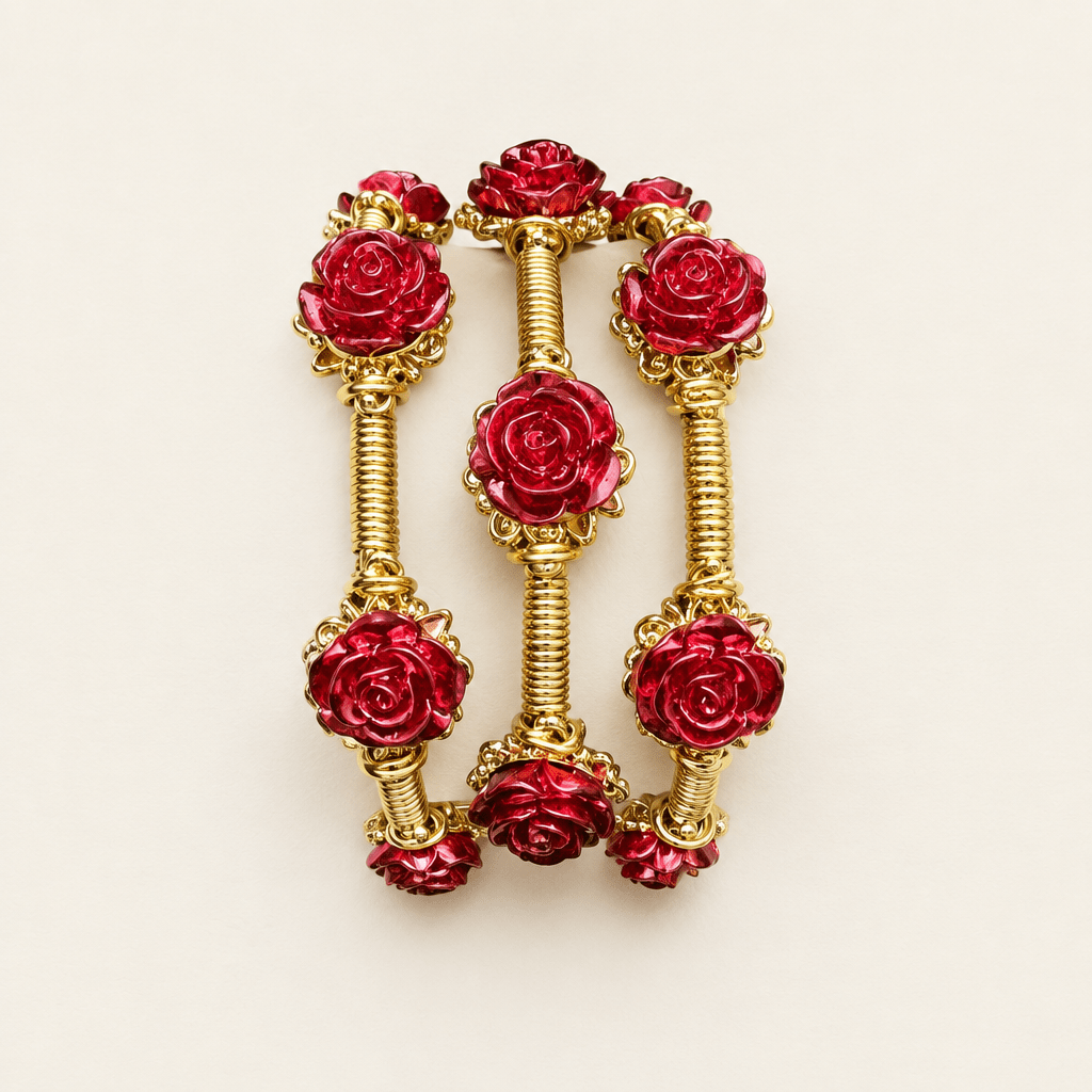 Handcrafted Red Rose Bangle - Bella Blossom Boutique