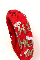 "Ho Ho Ho" Pink Christmas Knotted Seed Bead Headband - Bella Blossom Boutique