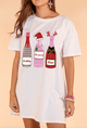 Holiday Bubbles & Bows Champagne T-Shirt Dress - Bella Blossom Boutique