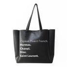 "I Speak Fluent French" Premium Vegan Leather Tote Bag – Chic & Sustainable - Bella Blossom Boutique