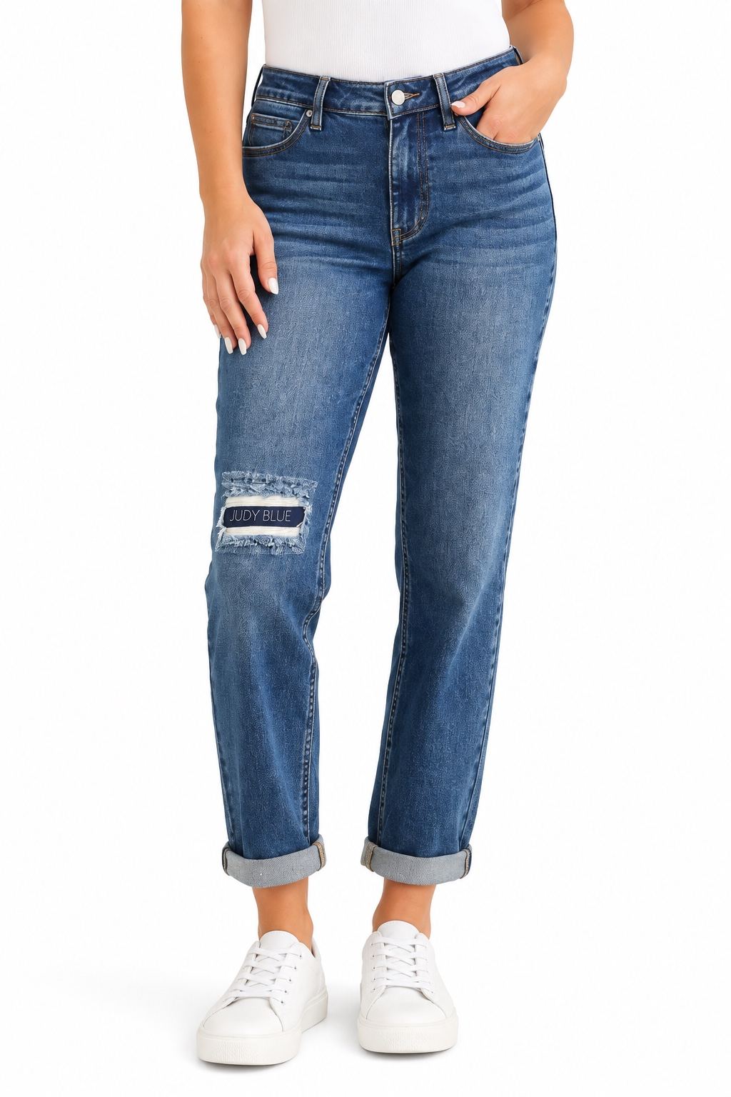 Judy Blue Stitched Boyfriend Jeans - Bella Blossom Boutique