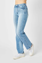 Judy Blue Tummy Control Straight Leg Jeans - Light Wash Confidence - Bella Blossom Boutique