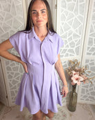 Luna Pintuck Waist Button - Down Shirt Dress - Bella Blossom Boutique