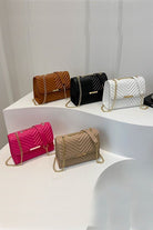 Luxe Chevron Quilted Shoulder Bag | Gold Chain Crossbody - Bella Blossom Boutique