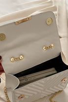 Luxe Chevron Quilted Shoulder Bag | Gold Chain Crossbody - Bella Blossom Boutique