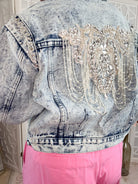 Luxe Pearl & Rhinestone Embellished Denim Jacket - Bella Blossom Boutique