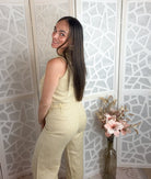 Luxe Rhinestone Pearl Button Yellow Tweed Two-Piece Set - Bella Blossom Boutique