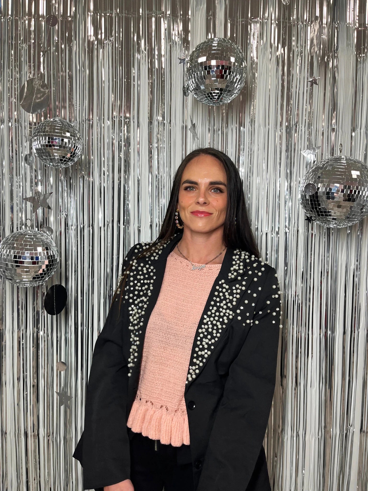 Luxe Rhinestone & Pearl Embellished Statement Blazer - Bella Blossom Boutique