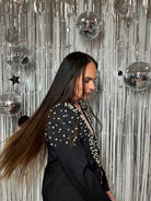 Luxe Rhinestone & Pearl Embellished Statement Blazer - Bella Blossom Boutique