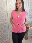 Luxe Ribbed Button - Down Knitted Vest – Sleeveless Layering Cardigan - Bella Blossom Boutique