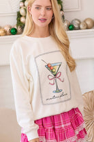 Martini Please Festive Graphic Sweatshirt – Cozy Holiday Boutique Pullover - Bella Blossom Boutique