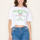 Martini Social Club "I Like It Dirty" Graphic Crop Top – Retro Cocktail Tee - Bella Blossom Boutique