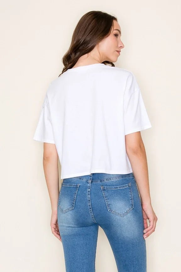 Martini Social Club "I Like It Dirty" Graphic Crop Top – Retro Cocktail Tee - Bella Blossom Boutique