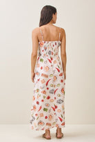 Mediterranean Feast Whimsical Food Print Cami Maxi Dress - Bella Blossom Boutique