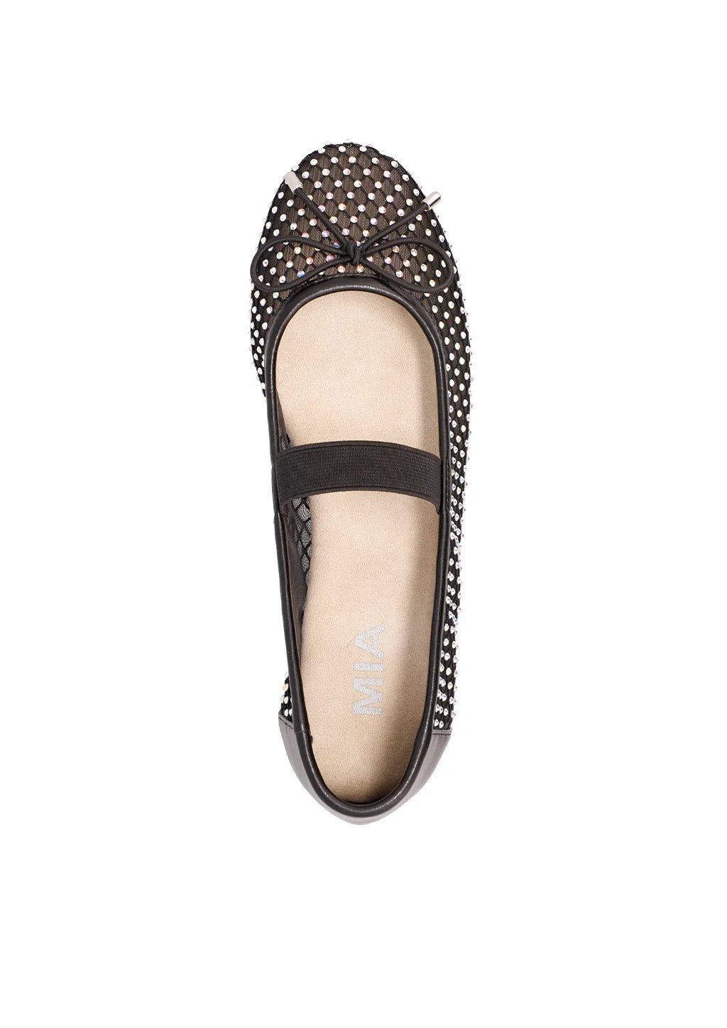 MIA Sparkling Rhinestone Mesh Ballet Flats – Breathable Mary Jane Evening Shoes - Bella Blossom Boutique