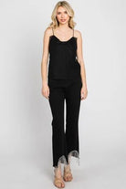 Midnight Glam: Rhinestone Fringe Hem Statement Jeans - Bella Blossom Boutique
