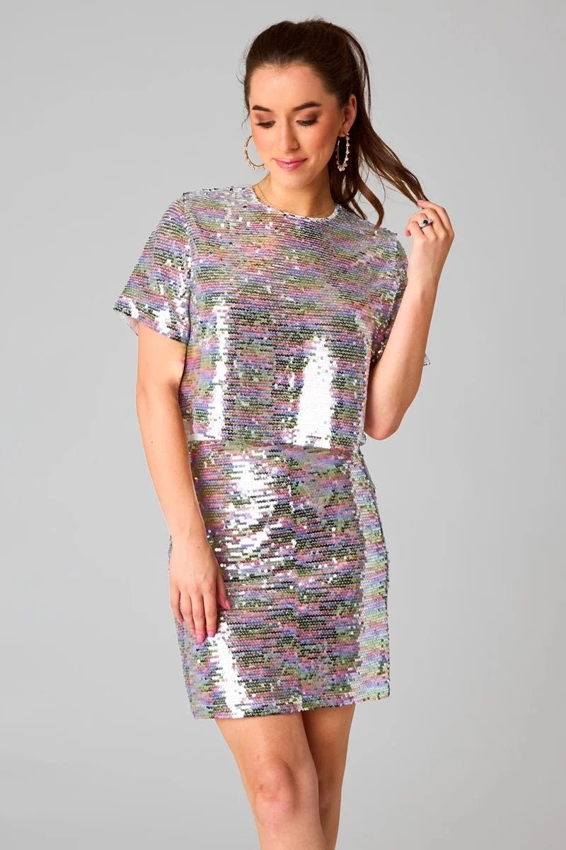 Midnight Glow Iridescent Sequin Two - Piece Set - Bella Blossom Boutique