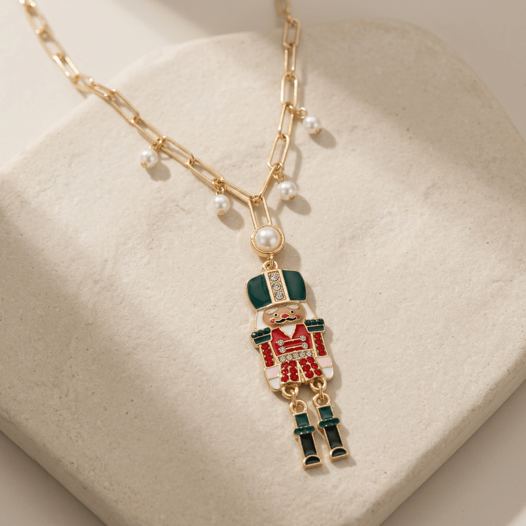 Nutcracker Pendant Pearl Necklace - Bella Blossom Boutique