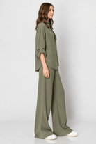 Olive Button Down Lounge Set - Bella Blossom Boutique