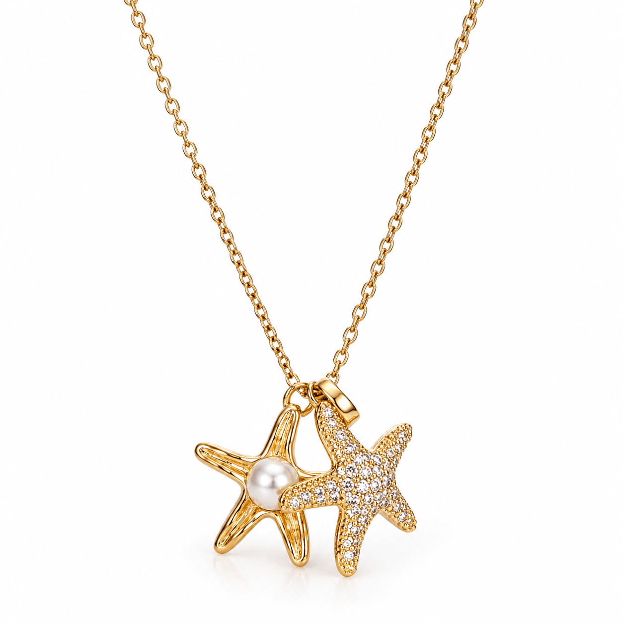 Opal Starfish Ocean Gem Necklace – Coastal Chic Pendant - Bella Blossom Boutique