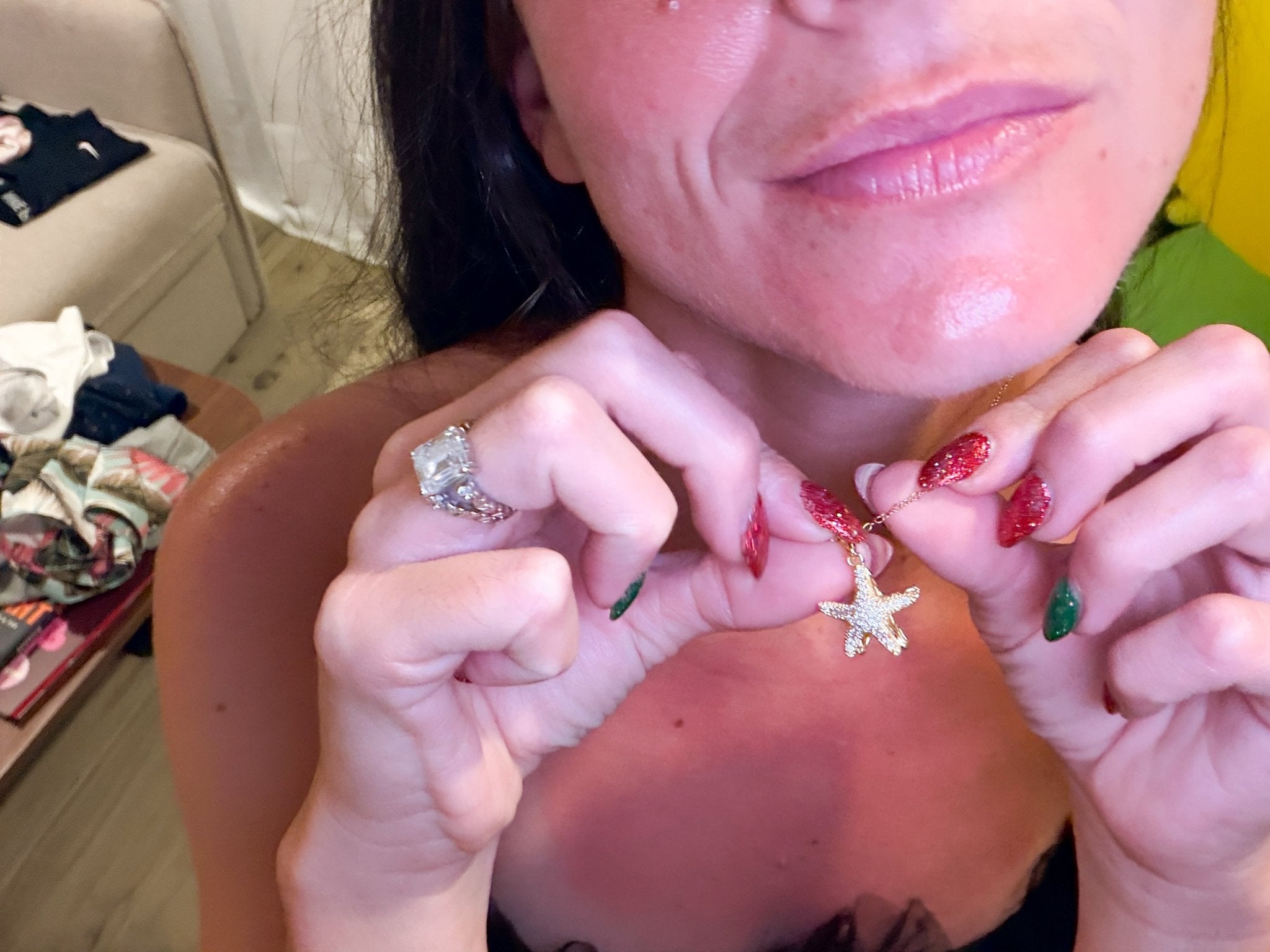 Opal Starfish Ocean Gem Necklace – Coastal Chic Pendant - Bella Blossom Boutique