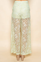Pale Green Lace Long Leg Pants - Bella Blossom Boutique