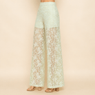 Pale Green Lace Long Leg Pants - Bella Blossom Boutique
