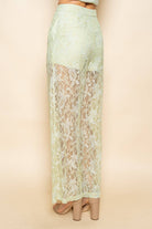 Pale Green Lace Long Leg Pants - Bella Blossom Boutique