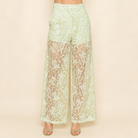 Pale Green Lace Long Leg Pants - Bella Blossom Boutique