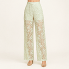 Pale Green Lace Long Leg Pants - Bella Blossom Boutique