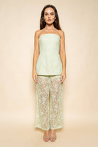 Pale Green Lace Strapless Tube Top - Bella Blossom Boutique