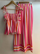 Parisian Chic Striped Co - ord: Premium Two - Piece Top & Pants Set - Bella Blossom Boutique