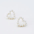Pearl Heart Stud Earrings – Romantic & Timeless Elegance - Bella Blossom Boutique