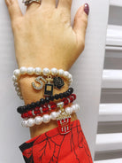 QG Vintage Date Night Pearl & Charm Statement Bracelet - Bella Blossom Boutique
